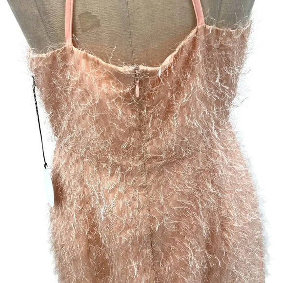About Us Revolve Natalie Mini Dress Textured‎ Plunge Neck Pink Size Medium - Picture 10 of 15